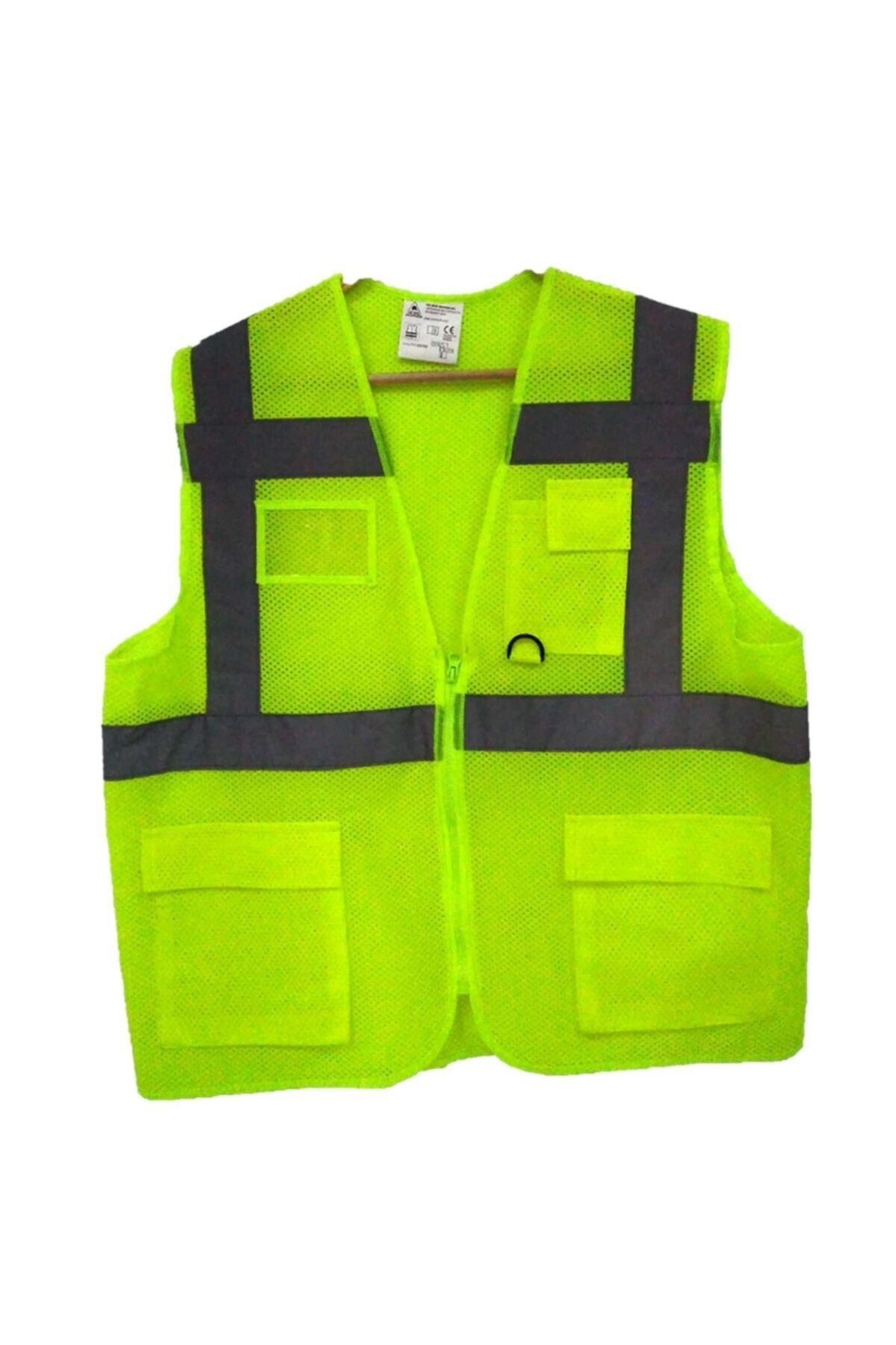 Warning Vest Engineer Type CE Certified Pocketed Yellow Green