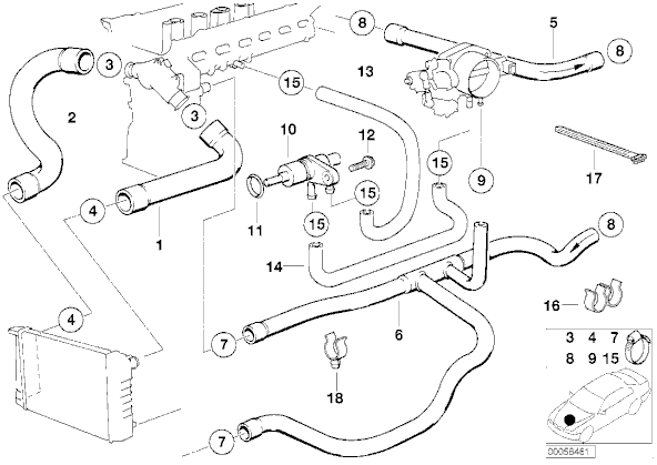 BMW E36 SU HORTUMU M50 S50 MOTOR 320İ 325İ 325İs M3 13541735173