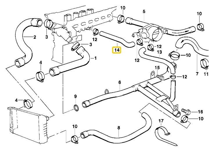 BMW E36 E38 E39 Z3 M50 M52 MOTOR SU HORTUMU 13541703865