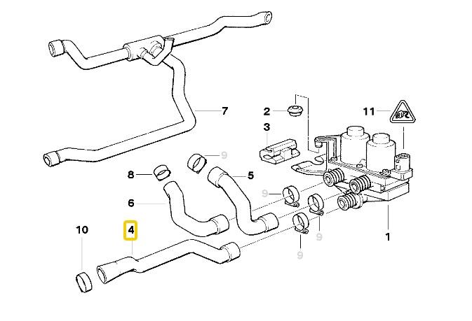 BMW E36 M40 M42 M43 M44 KALORİFER HORTUMU 64211394295