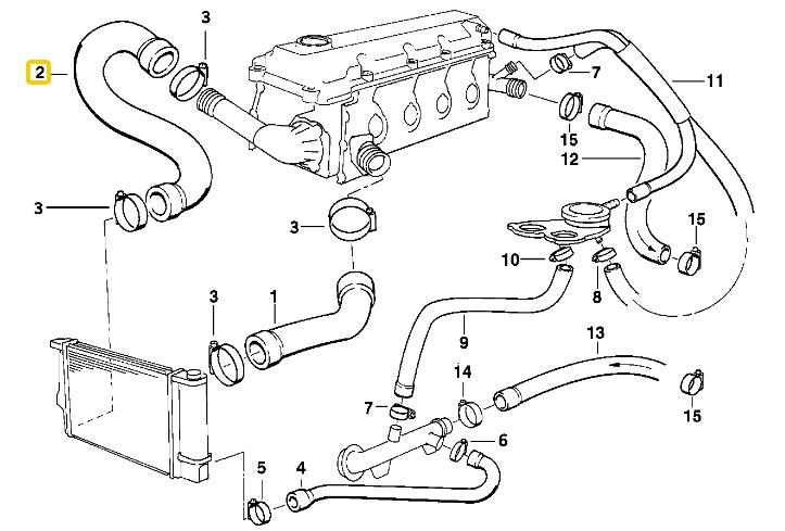 BMW Z3 E36 RADYATÖR ALT HORTUMU M42 M43 MOTOR 11531247203
