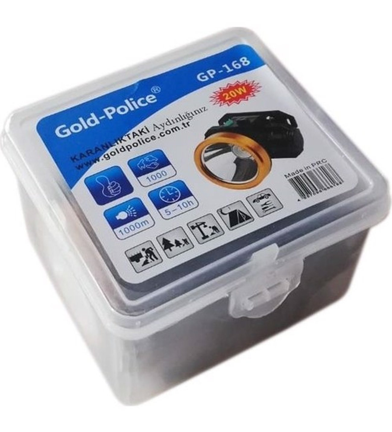 GOLD POLICE KAFA LAMBASI ŞARJLI 20W LED