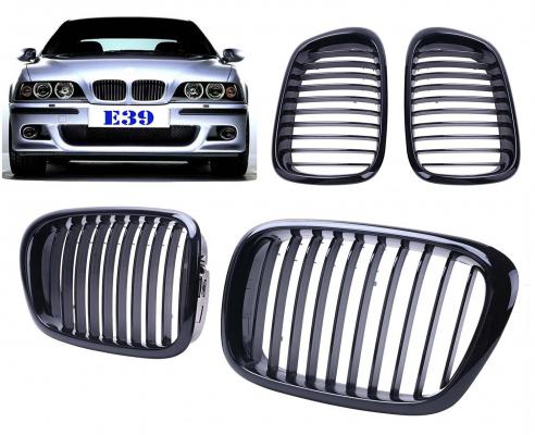 BMW E39 PİANO PARLAK SİYAH ÖN PANJUR SET 2001-2003