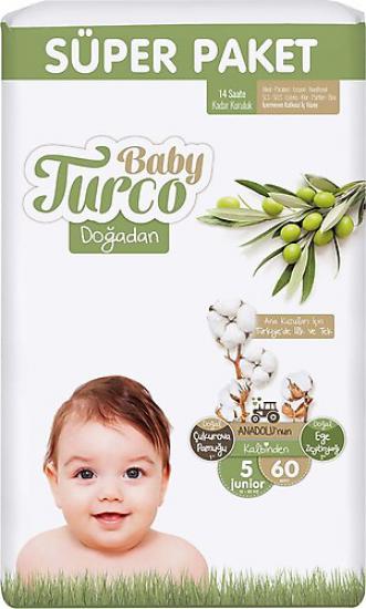 BABY TURCO DOĞADAN BEBEK BEZİ 5 NUMARA 60’LI SÜPER PAKET