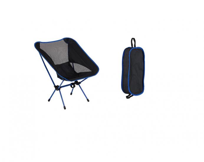 Çantalı Pratik Katlanabilir Kamp Sandalyesi Mavi