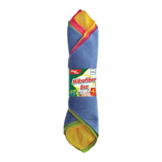 CLEAN & FUN MİKROFİBER BEZ 4’LÜ PAKET %100 MİKROFİBER