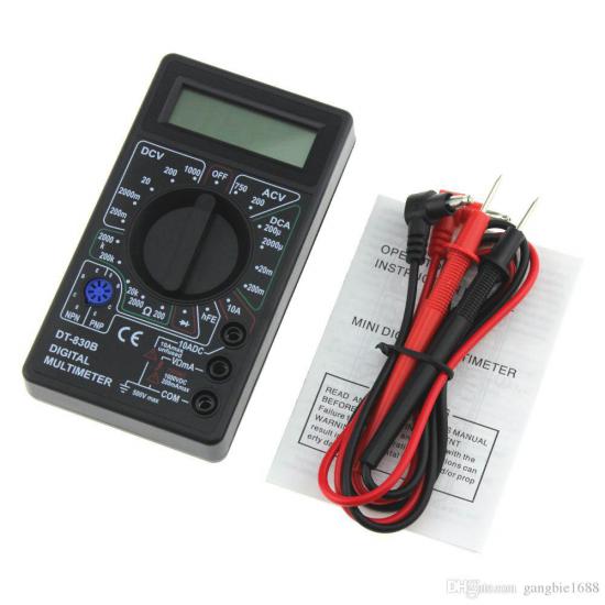 DİJİTAL MULTİMETRE  ÖLÇÜ ALETİ CEP TİPİ DT-830B TVET T3