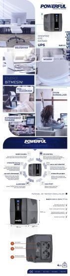 POWERFUL SLE-650 650VA LİNE INTRERACTİVE UPS KESİNTİSİZ GÜÇ KAYNAĞI