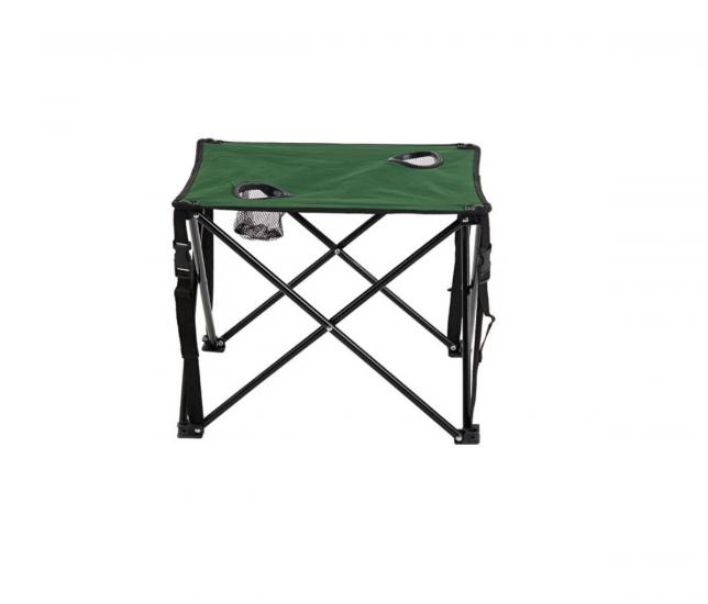 Table de camping pliante 47 cm verte avec porte-gobelet