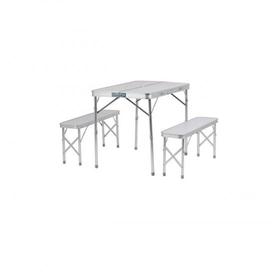  Folding Aluminum Picnic Table Set 90x60 Cm For 4 Persons