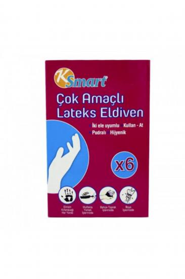 KSMART ÇOK AMAÇLI LATEKS ELDİVEN PUDRALI 6’LI PAKET