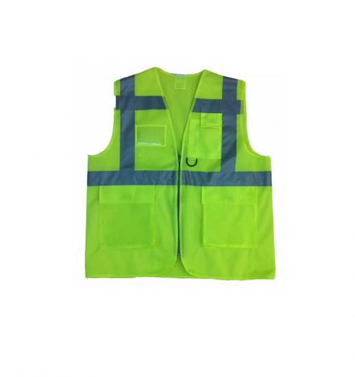 Warning Vest Engineer Type CE Certified Pocketed Yellow Green