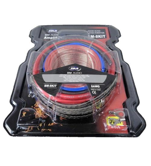 BM AUDIO PROFESYONEL SUBWOOFER AMFİ KABLO SETİ 8GA