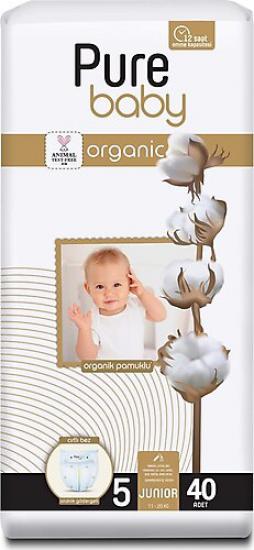 Sleepy Pure Baby Organic 5 Numara Bebek Bezi Jumbo 40 Adet