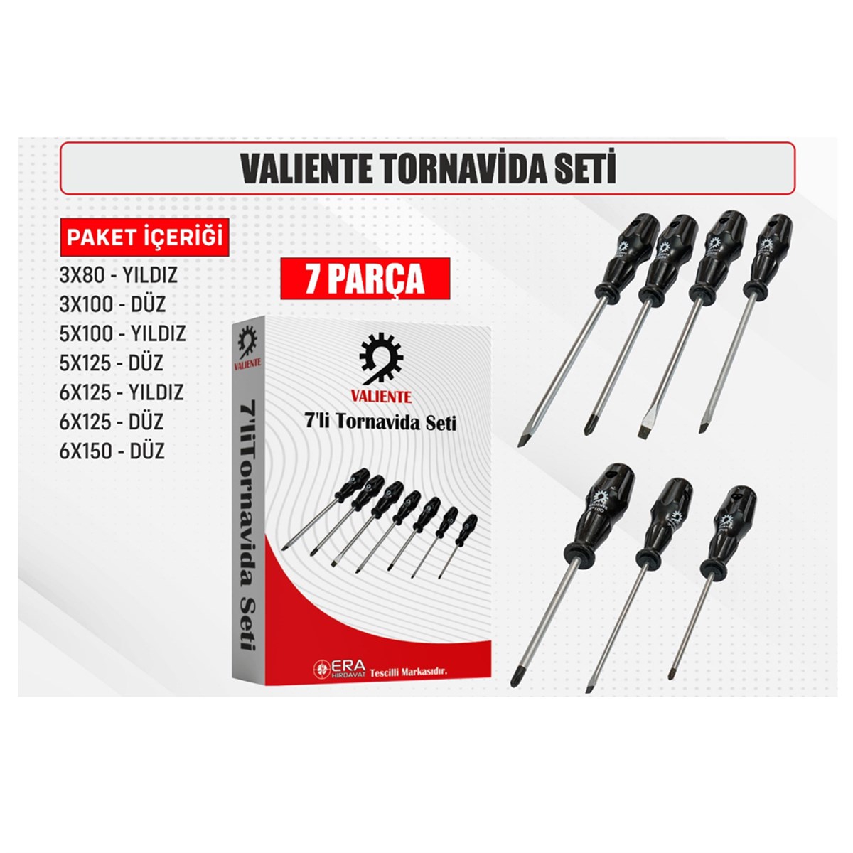 VALIENTE TORNAVİDA SETİ 7’Lİ YILDIZ DÜZ